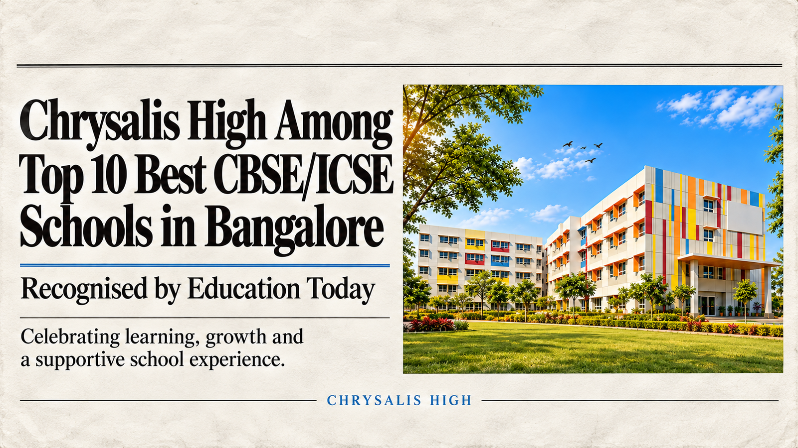 Top 10 Best CBSE/ICSE Schools in Bangalore by Education Today